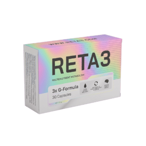 Reta3 capsules, voedingssupplement, verpakking met 30 capsules